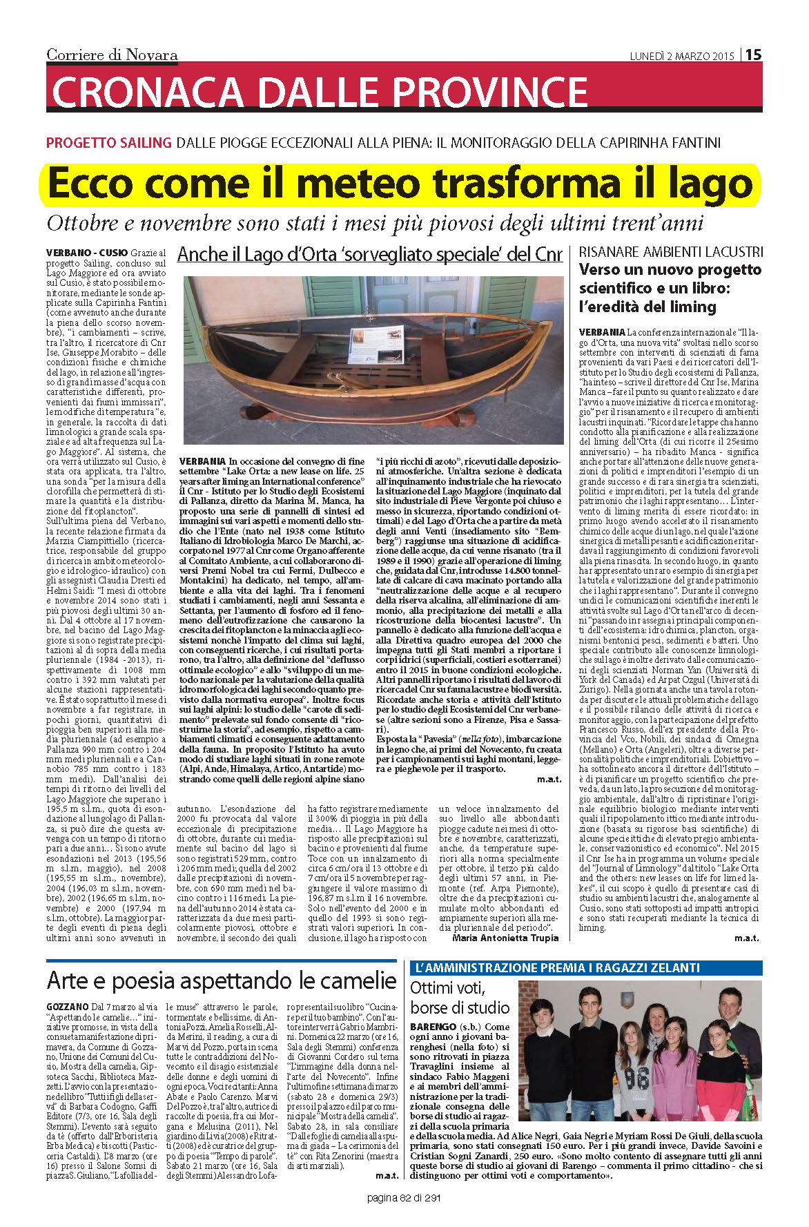 CORRIERE DI NOVARA del 02.03.2015