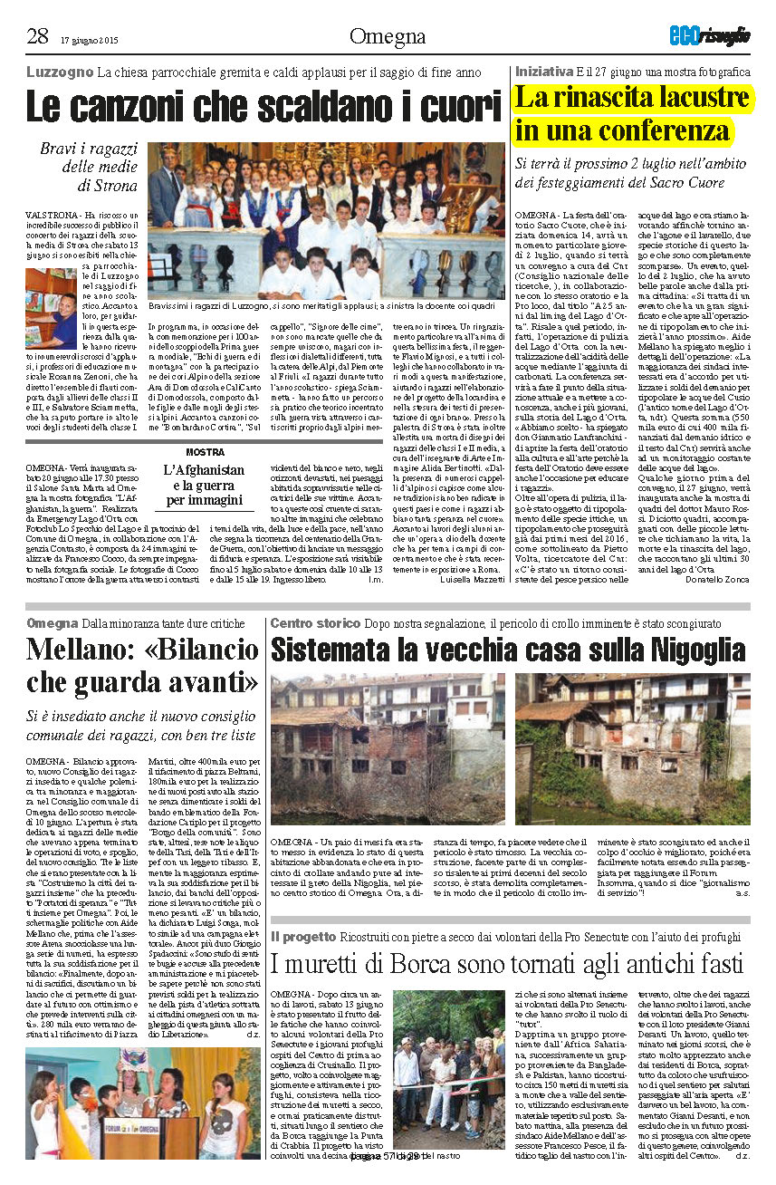 ECORISVEGLIO del 17.06.2015