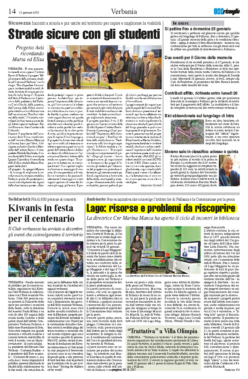 ECORISVEGLIO del 21.01.2015