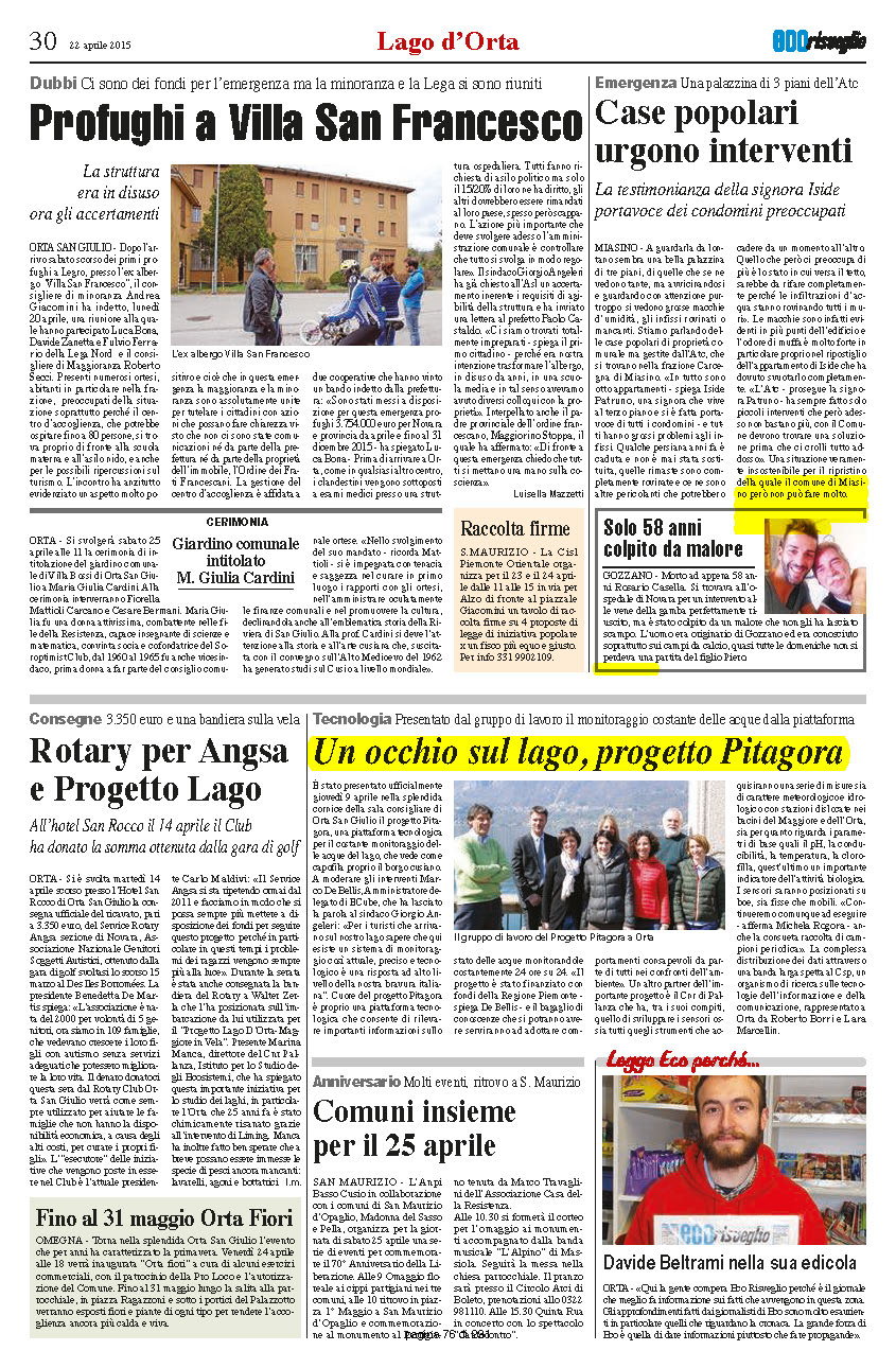 ECORISVEGLIO del 22.04.2015