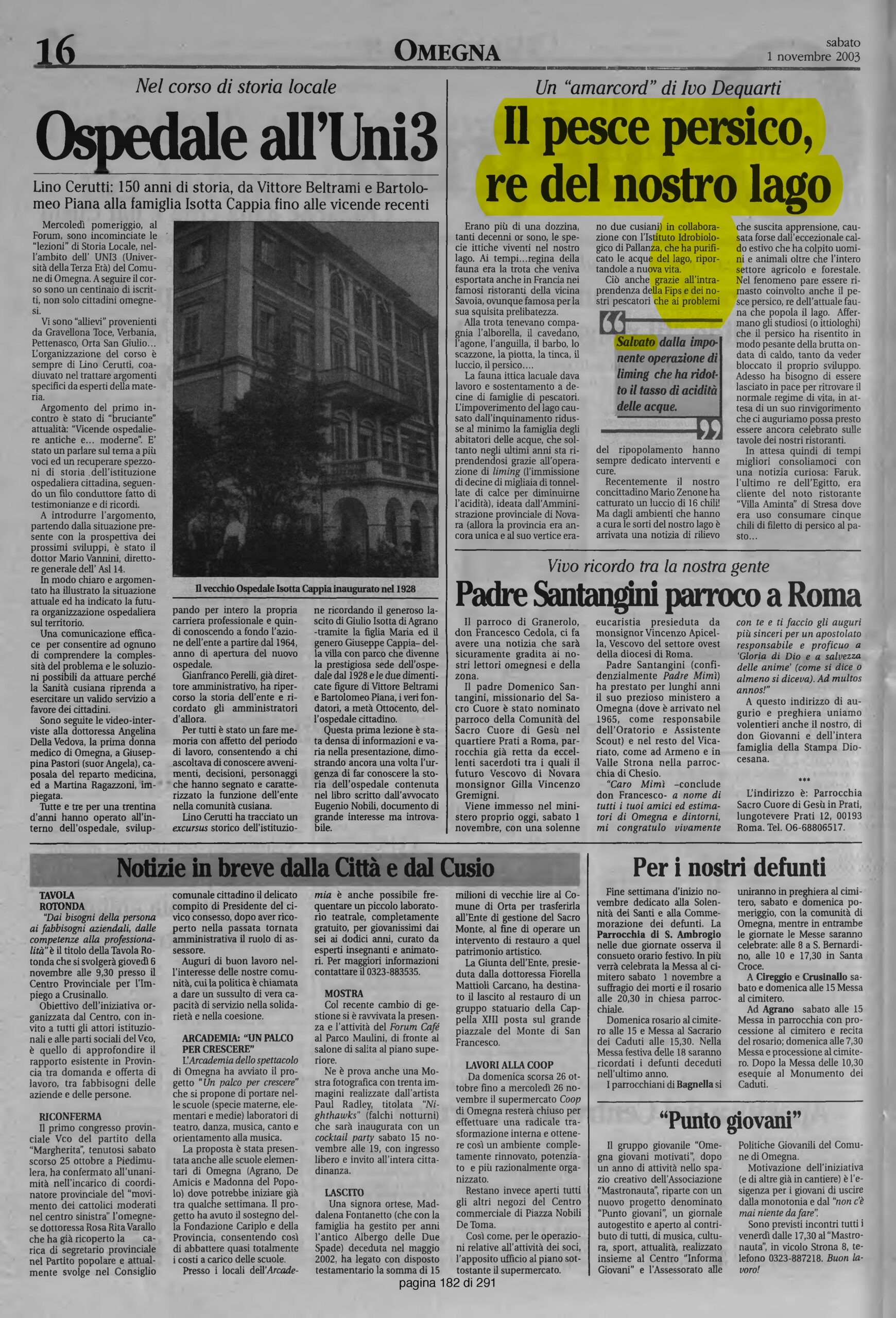 IL VERBANO del 01.11.2003