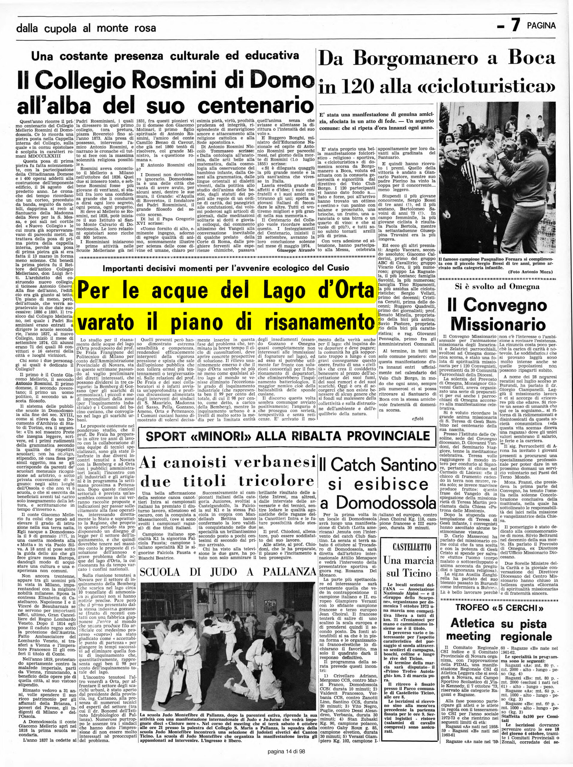 IL VERBANO del 05.10.1973