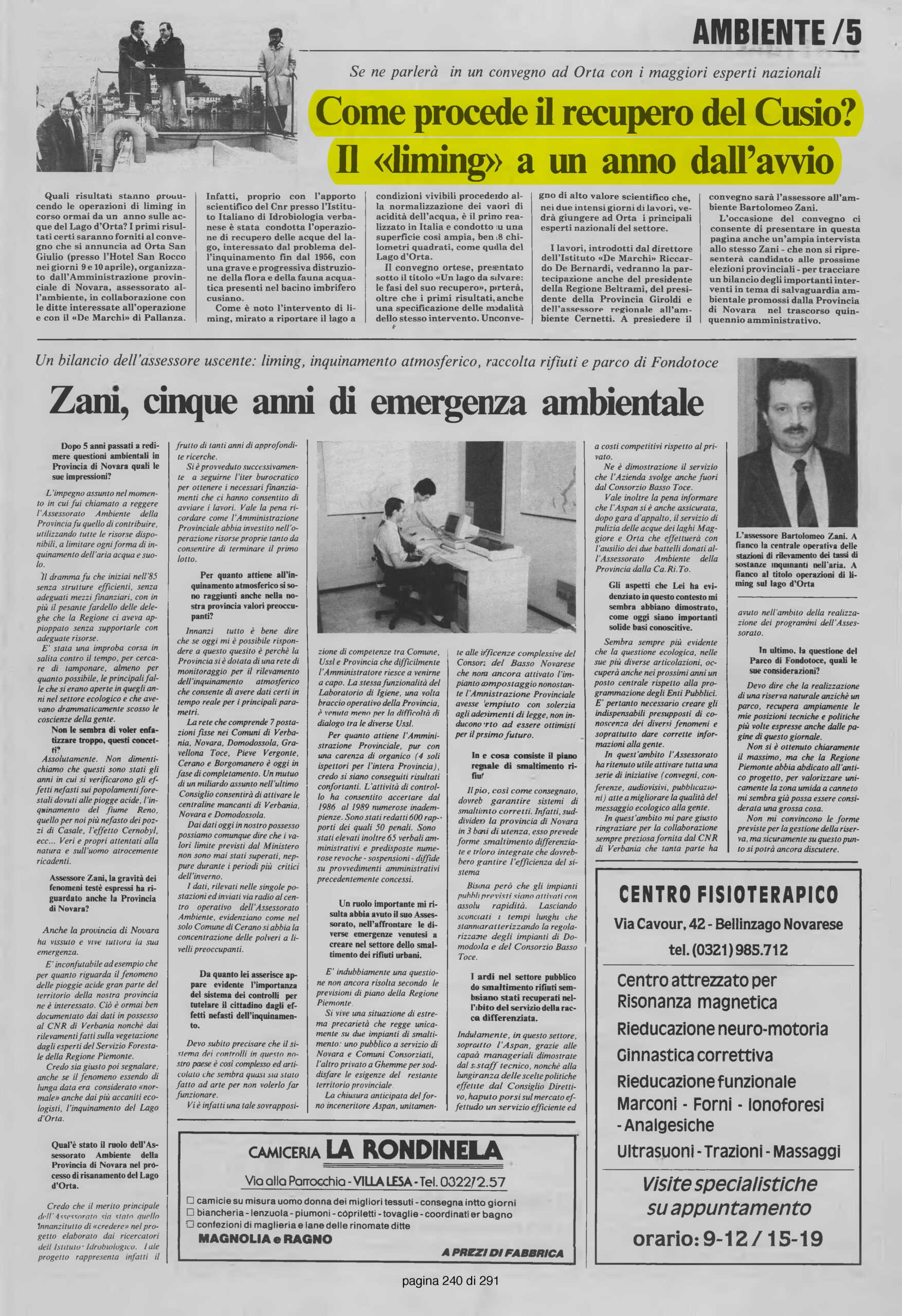 IL VERBANO del 07.04.1990