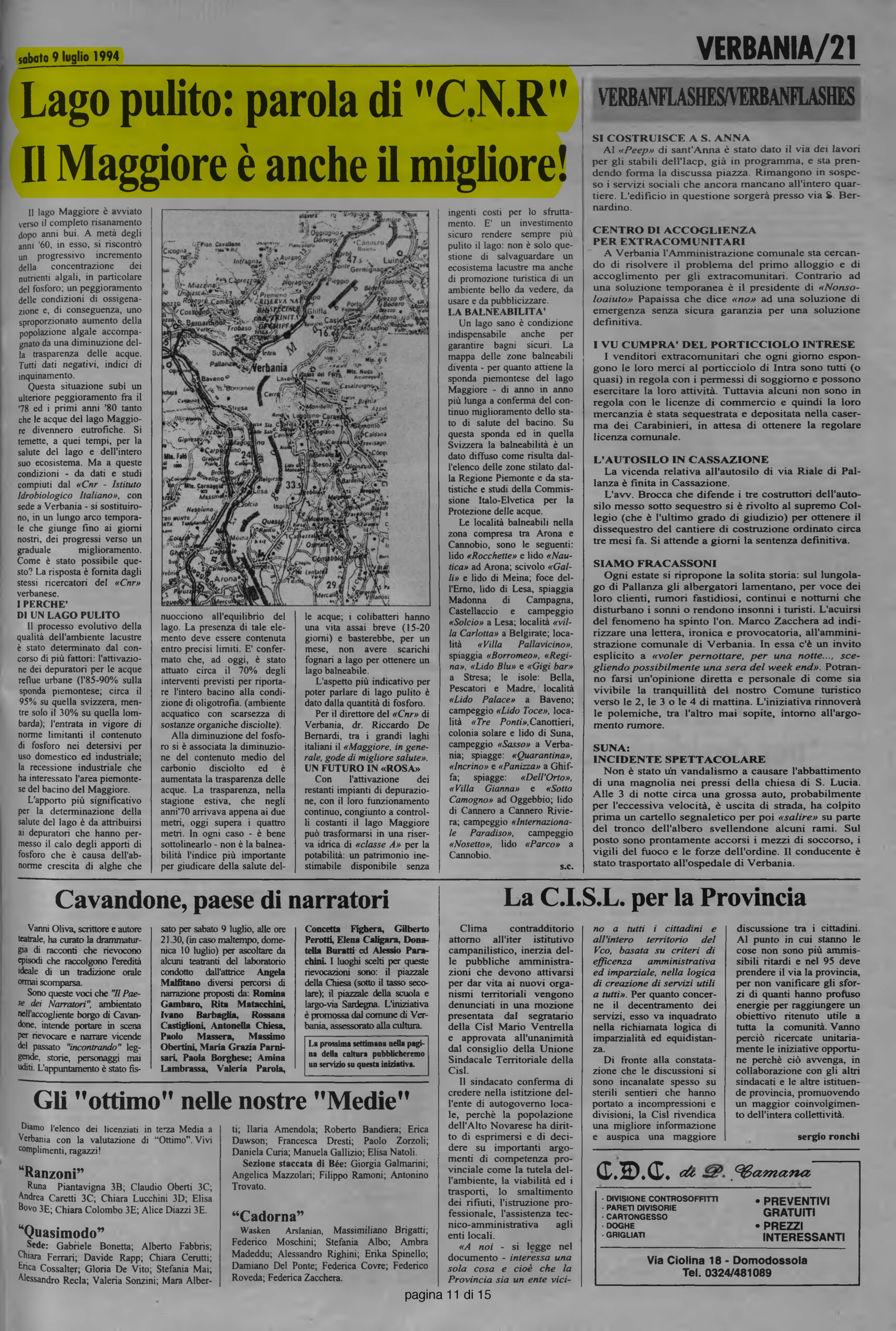 IL VERBANO del 09.07.1994