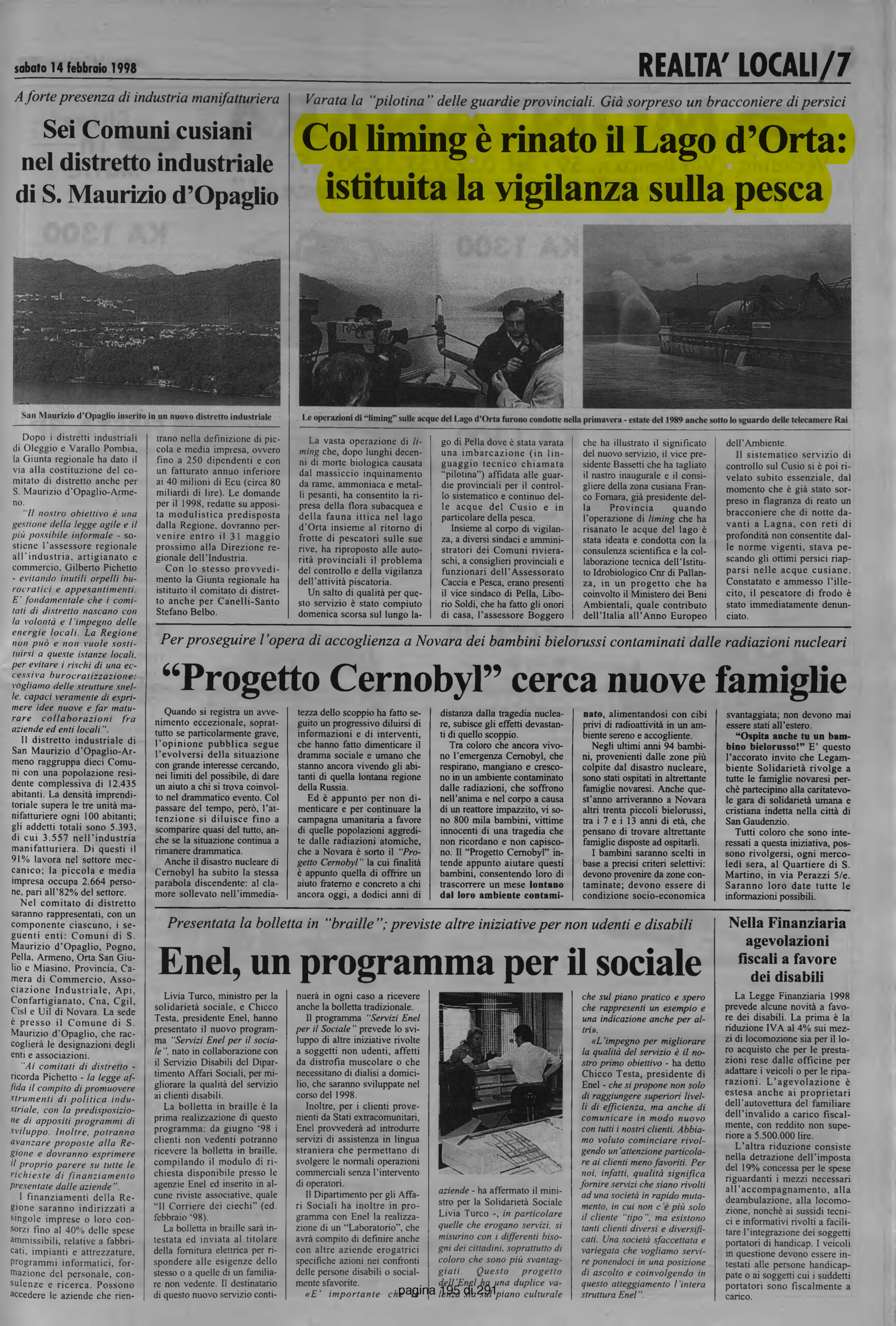 IL VERBANO del 14.02.1998