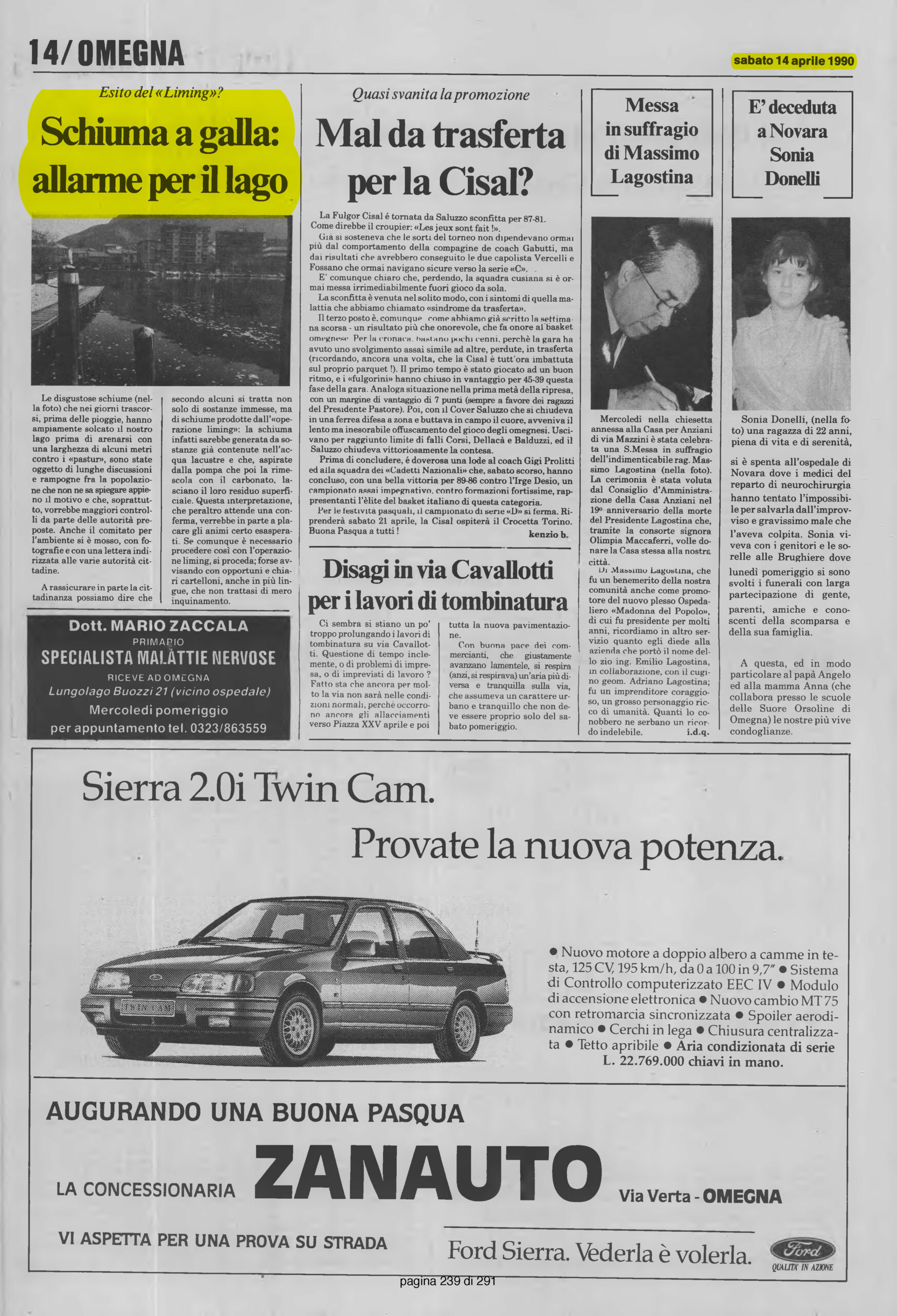 IL VERBANO del 14.04.1990