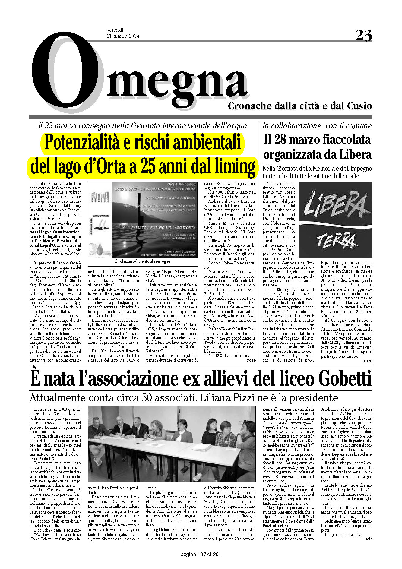 IL VERBANO del 21.03.2014