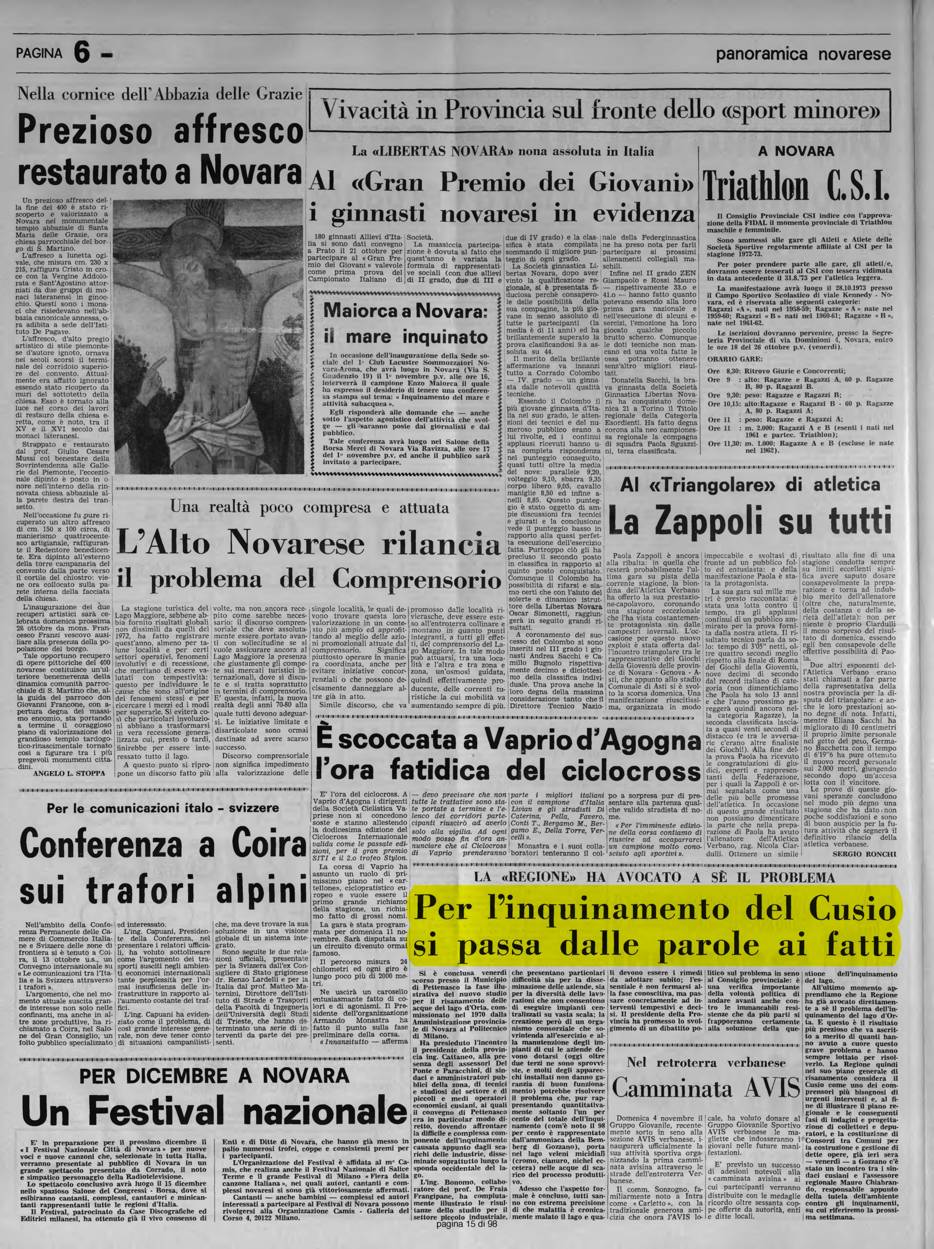 IL VERBANO del 26.10.1973 a