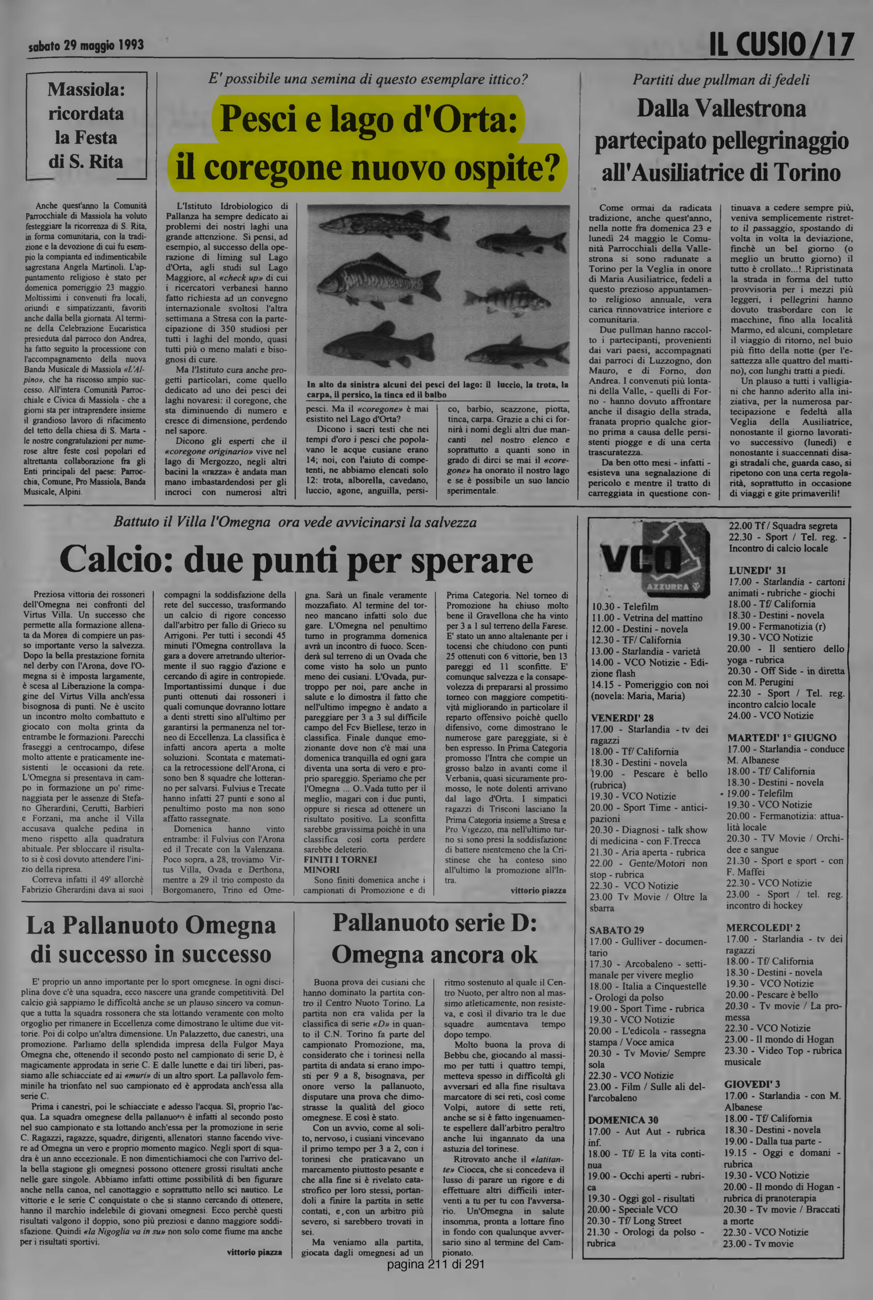 IL VERBANO del 29.05.1993