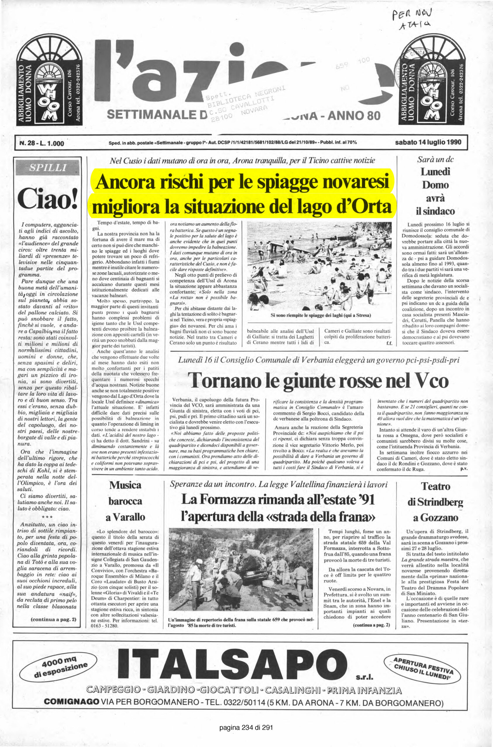 L'AZIONE del 14.07.1990