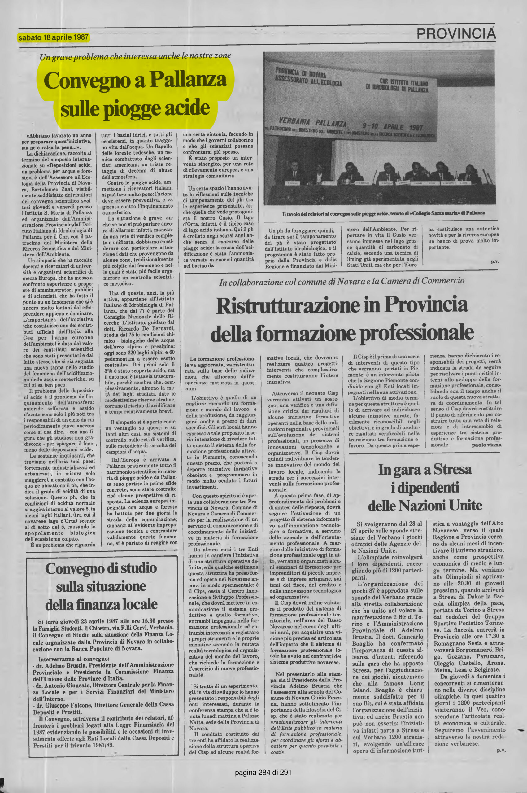 L'AZIONE del 18.04.1987