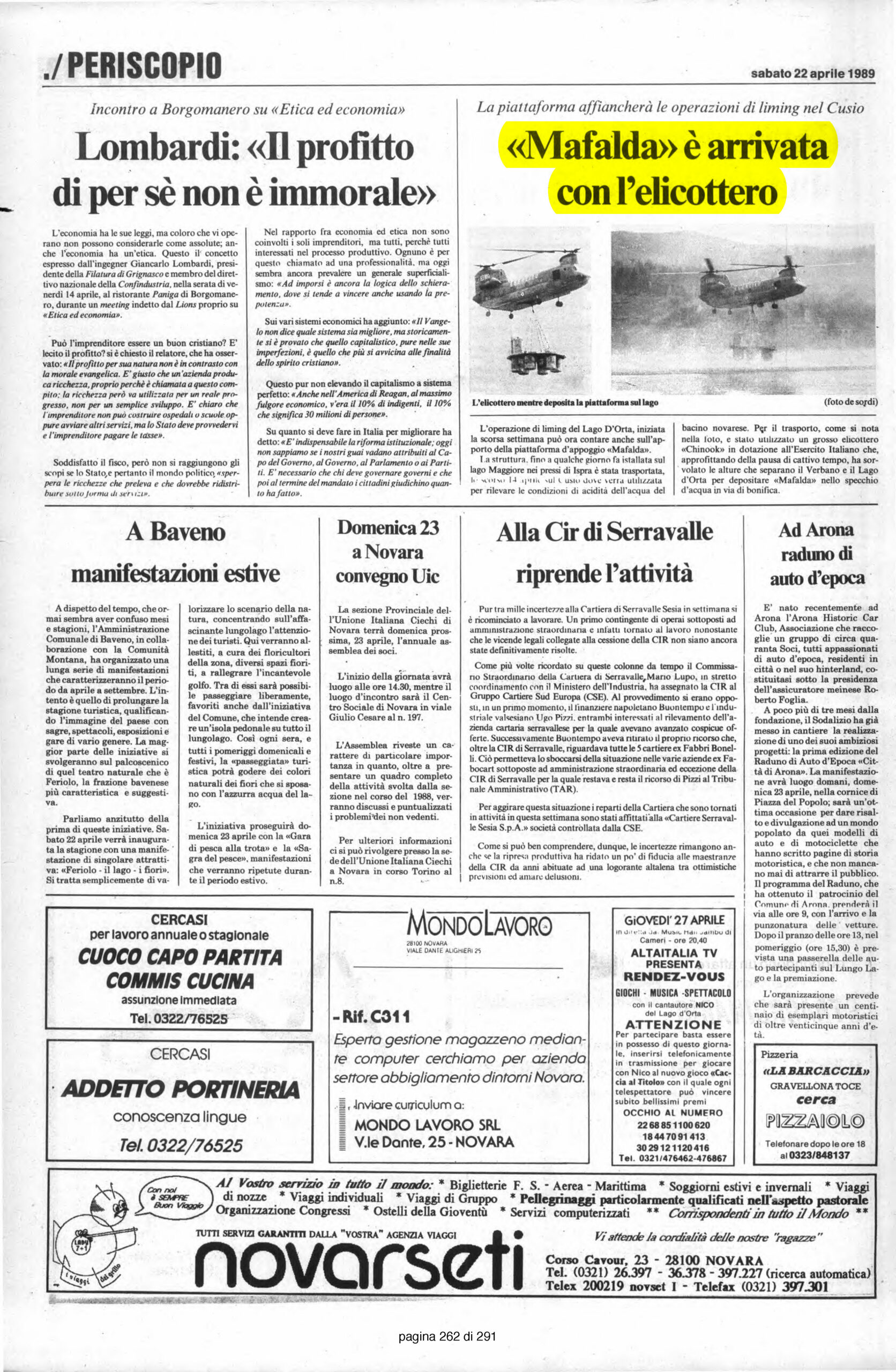 L'AZIONE del 22.04.1989