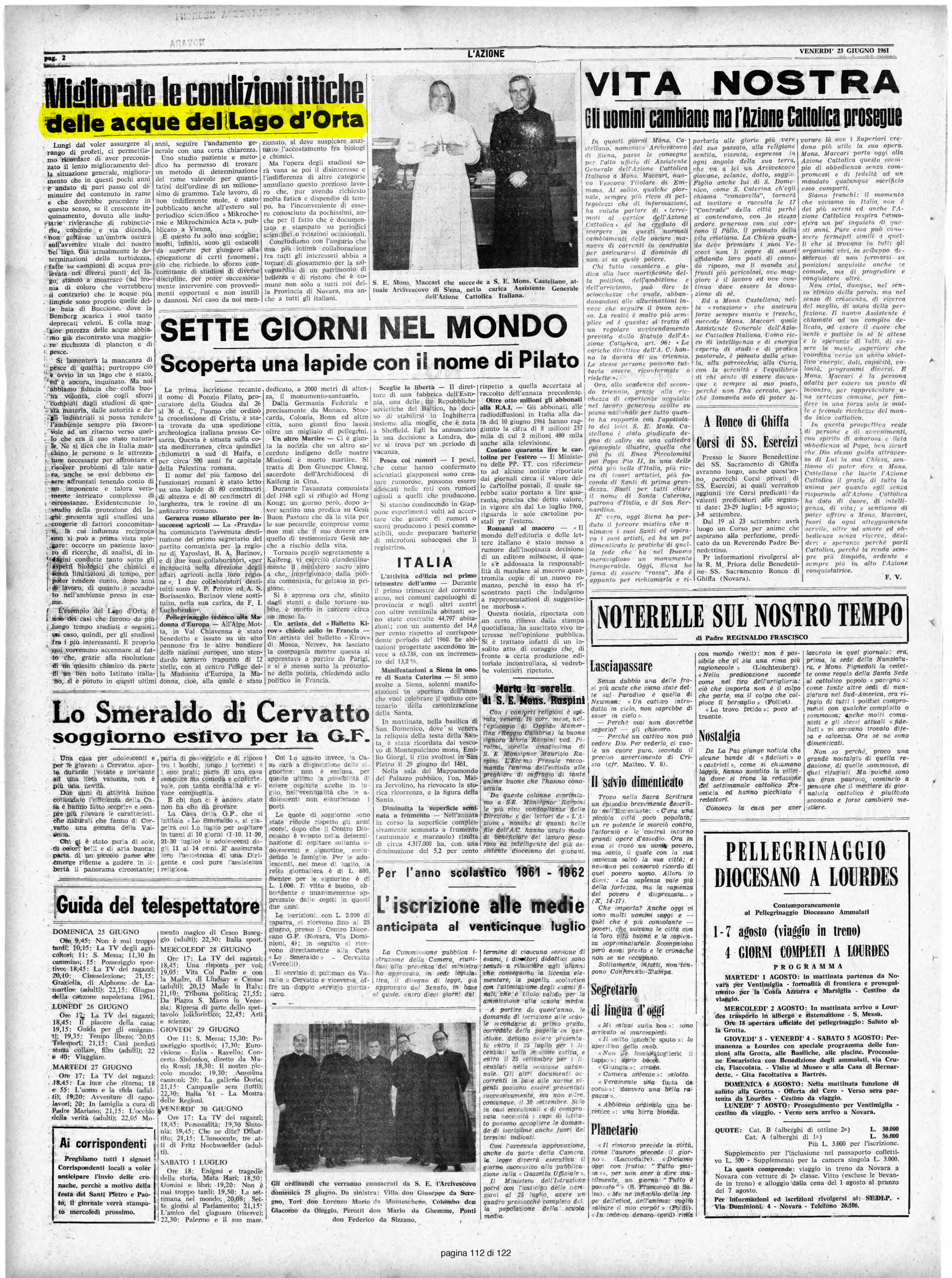 L'AZIONE del 23.06.1961